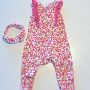 Baby Girl Romper w/ head band